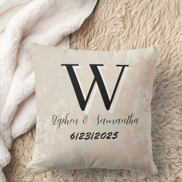 Monogram personlig boho bröllop keepsak kudde