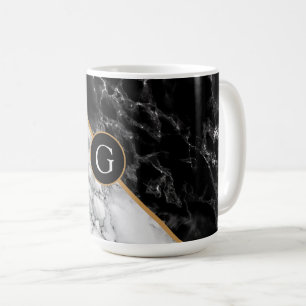 Monogram personlig Brev Marble Coffee Mugg