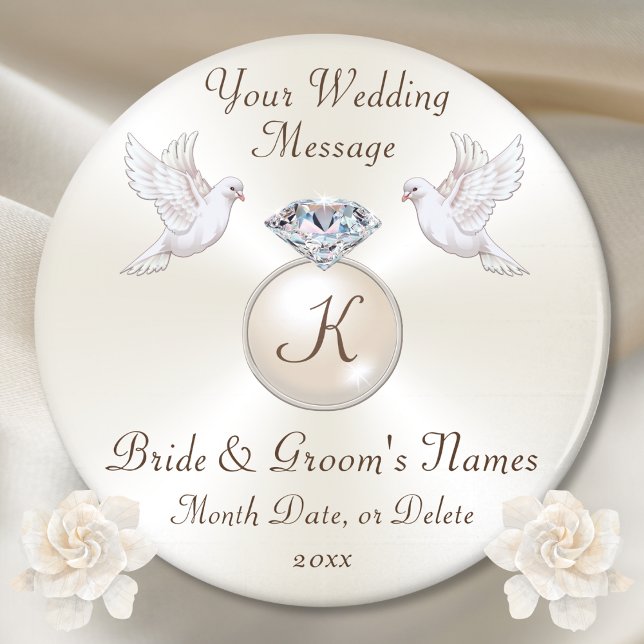 Monogram Personlig, bröllopsfavoriter BILLIGT Bulk Magnet (Wedding Favours CHEAP Bulk. Personalised Wedding Favours. 60th wedding anniversary party favors.)