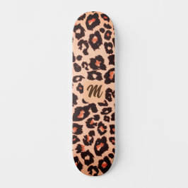 Monogram personlig cheetah-temed mini skateboard bräda 18,5 cm