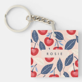 Monogram Personlig Cherry och Löv Mönster
