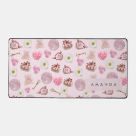 Monogram Personlig Coquette Rosa Måne Feminine