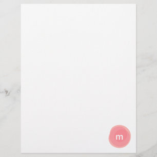 Monogram Personlig Coral och Rosa Modern Brevhuvud