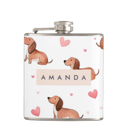 Monogram Personlig Cute Dachshund Hund Fickplunta