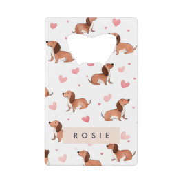 Monogram Personlig Cute Dachshund Hund Kreditkort Flasköppnare