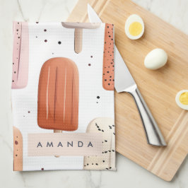 Monogram Personlig Cute Popsicle Mönster Kökshandduk