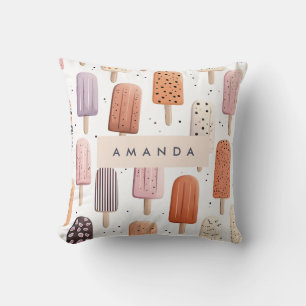 Monogram Personlig Cute Popsicle Mönster Kudde