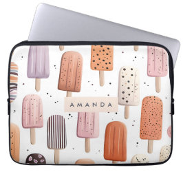 Monogram Personlig Cute Popsicle Mönster Laptop Fodral