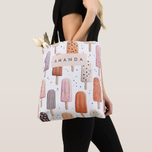 Monogram Personlig Cute Popsicle Mönster Tygkasse