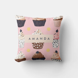 Monogram Personlig Cute Sweet Cupaka Kudde