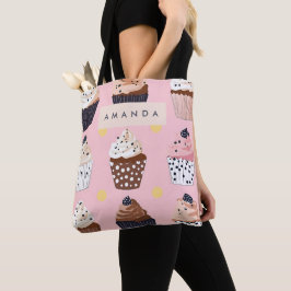 Monogram Personlig Cute Sweet Cupaka Tygkasse
