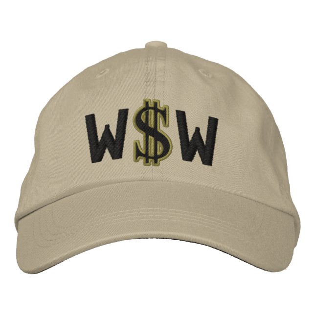 Monogram Personlig Dollar Sign Pengarar Broderad Keps (Framsida)
