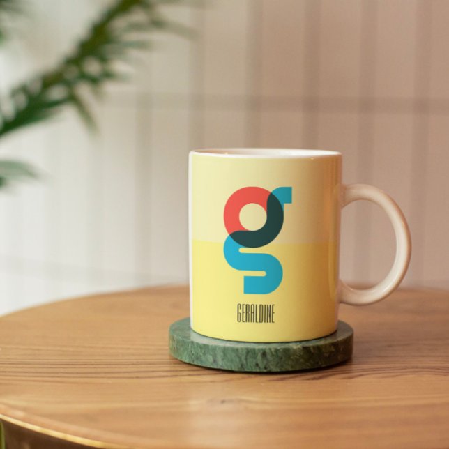 Monogram Personlig Färgfull Brev G-kaffe Mugg (Skapare uppladdad)