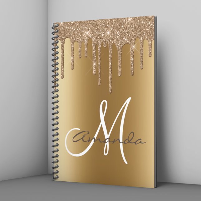 Monogram Personlig för drivrutiner i Guld Metall G Anteckningsbok (Skapare uppladdad)