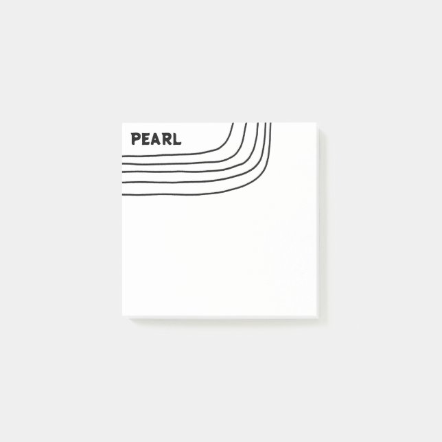 Monogram-Personlig för handgjord Linjer-ANPASSNING Post-it Block (Framsida)