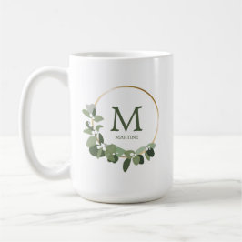 Monogram Personlig Jul Modern andedräkt Kaffemugg