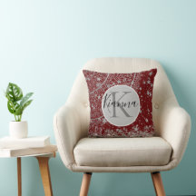 Monogram Personlig Mandala med stjärnor på Red