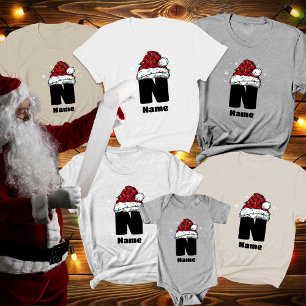 Monogram Personlig med Namn jul T Shirt