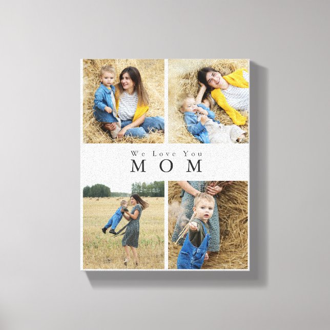 Monogram Personlig Photo Collage Mor Family Canvastryck (Framsida)
