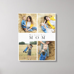 Monogram Personlig Photo Collage Mor Family Canvastryck