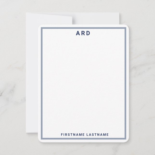 MONOGRAM PERSONLIG PREPPY STATIONARY TACK KORT (Framsida)