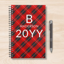 Monogram Personlig Red Tartan Play Mönster