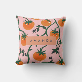 Monogram Personlig Retro Tomato Vine Mönster Kudde