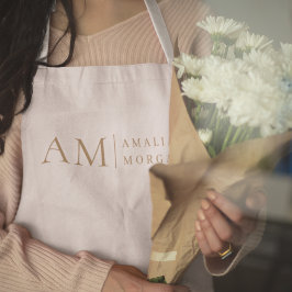 Monogram Personlig Rosa Apron