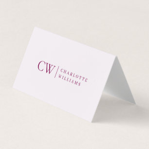 Monogram Personlig Rosa Business Foled Card Kort