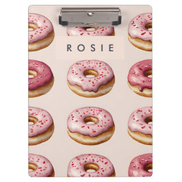 Monogram Personlig Rosa Donut Mönster