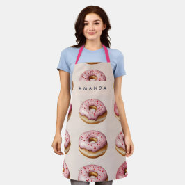 Monogram Personlig Rosa Donut Mönster