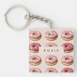 Monogram Personlig Rosa Donut Mönster
