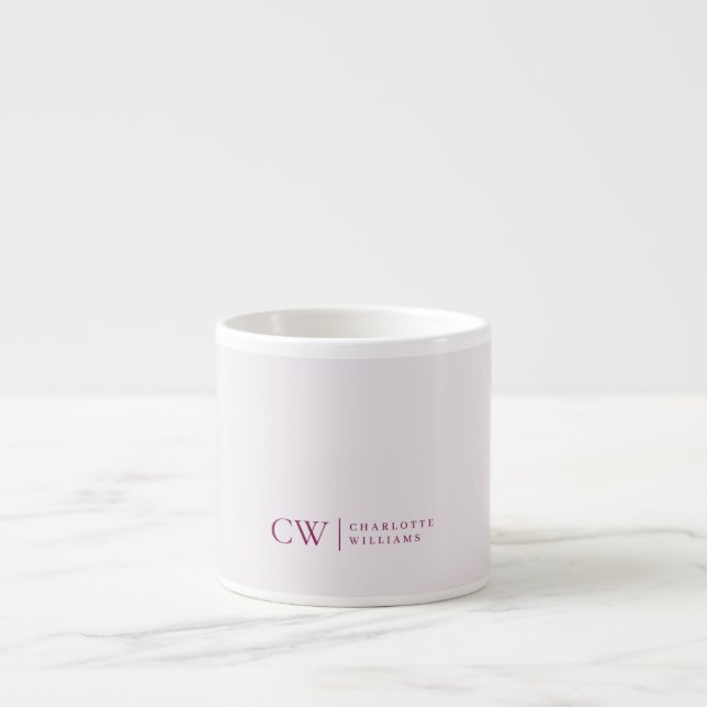 Monogram Personlig Rosa Initial Espresso Mugg Espressomugg (Framsidan)