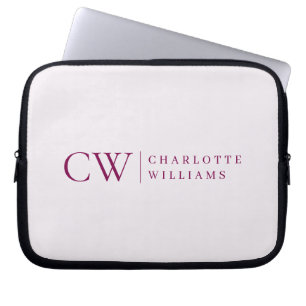 Monogram Personlig Rosa Initial Laptop sleeve