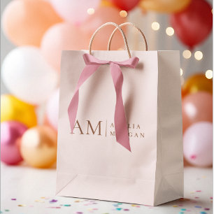 Monogram Personlig Rosa initialt och Namn