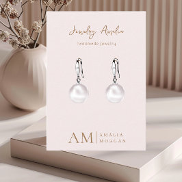 Monogram Personlig Rosa initialt och Namn Visitkort