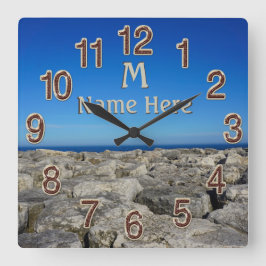 Monogram Personlig Sjö Hus-väggskåp Fyrkantig Klocka