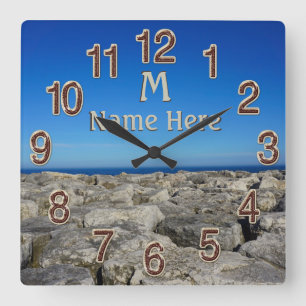 Monogram Personlig Sjö Hus-väggskåp Fyrkantig Klocka