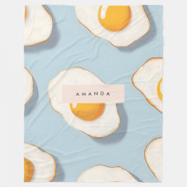 Monogram Personlig Sunny Side Up Egg Mönster Fleecefilt