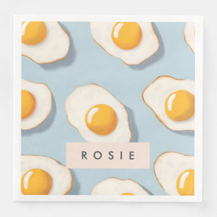 Monogram Personlig Sunny Side Up Egg Mönster Pappersservett