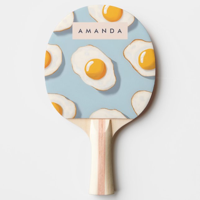 Monogram Personlig Sunny Side Up Egg Mönster Pingisracket (Framsidan)