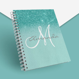 Monogram Personlig Turcos Ombre Gift Anteckningsbok