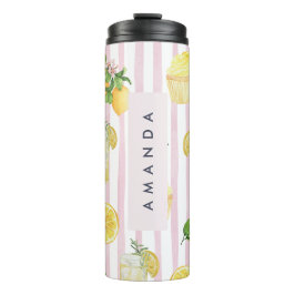 Monogram Personlig Watercolor Lemons Lemonade