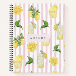 Monogram Personlig Watercolor Lemons Lemonade