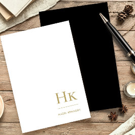 Monogram | Personligen Black Guld Classic Elegant Brevpapper