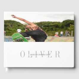 Monogram personligt fotoModern Pub Mitzvah Gästböcker