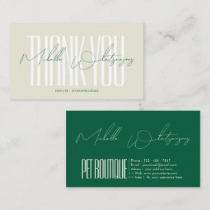 Monogram PET Tack modern skrift Visitkort