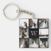 Monogram Photo Collage Black Gift