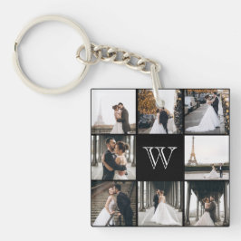 Monogram Photo Collage Black Gift