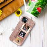 Monogram Photo Glitter Ro Guld Handskriftlig<br><div class="desc">Utformningen är ett foto och fodral är inte tillverkat med glitter, sekvenser, metall eller skogen. Denna design finns även tillgänglig på andra mobila modeller. Välj Enhetstyp om du vill visa andra iPhone, Samsung Galaxy eller Google fodral. Vissa stilar kan ändras genom att markera Stil om det är ett alternativ. Du...</div>